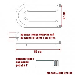 Полотенцесушитель водяной Ника ПЛ1 32x80