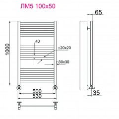 Полотенцесушитель водяной Ника Econ ПМ 6 50x80