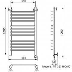 Полотенцесушитель электрический Ника Trapezium ЛТ (г2) 100x50