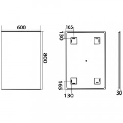 Зеркало Misty Неон 1 LED 60x80 сенсор на зеркале П-Нео060080-1ПРСНЗ