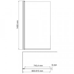 Шторка на ванну WasserKRAFT Berkel 48P01-80L Matt glass