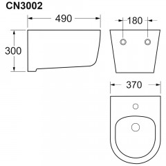 Биде подвесное Ceramica Nova Play CN3002