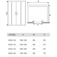 Душевая дверь WeltWasser 900S4-140