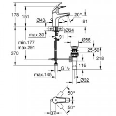 Набор для ванной комнаты 3 в 1 Grohe BauCurve 119760