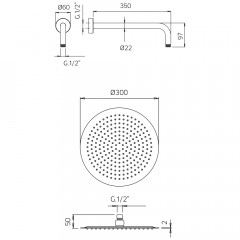 Верхний душ Palazzani Idrotech 9926C710
