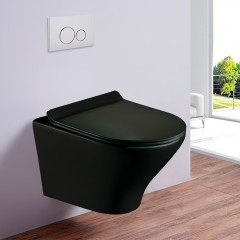 Унитаз подвесной Esbano Aster matt black безободковый
