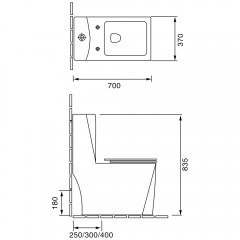 Унитаз SantiLine SL-5013 безободковый