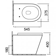 Унитаз приставной SantiLine SL-5020MB безободковый