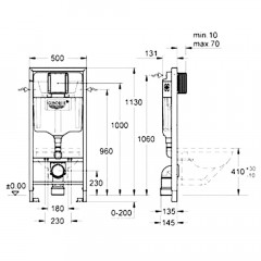 Инсталляция Grohe Rapid SL 38772001 + унитаз OWL Eter Ruta-H OWLT190203 безободковый с сиденьем