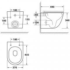 Инсталляция Grohe Rapid SL 38772001 + унитаз OWL Vind Cirkel-H OWLT190302 безободковый с сиденьем