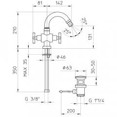 Смеситель для биде Palazzani Formula 62422010