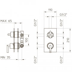 Смеситель для ванны встраиваемый Palazzani Formula 77206310
