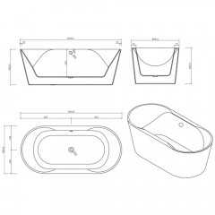 Ванна акриловая BelBagno BB200-1700-800-NERO