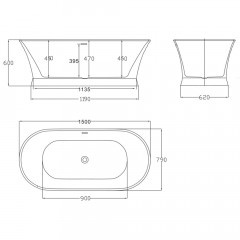 Ванна акриловая BelBagno BB402-1500-790