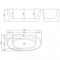 Ванна акриловая BelBagno BB404-1700-800
