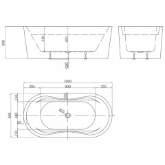 Ванна акриловая BelBagno BB407-1600-800