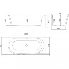 Ванна акриловая BelBagno BB410-1500-780-R