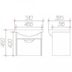 Тумба под раковину Cersanit Basic 50 SZ-BAS-CE50