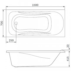 Каркас для ванны Am.Pm Sense New W76A-150-070W-R