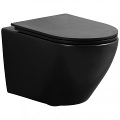 Инсталляция Geberit 458.103.00.1 + унитаз Esbano Azalea matt black безободковый с сиденьем
