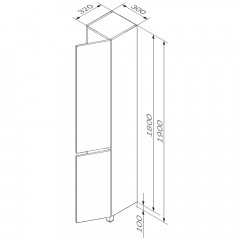Пенал Am.Pm Gem S 30 белый M91CSR0306WG
