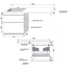 Комплект мебели Style Line ElFante Даллас 140 напольный белый (2 ящика) R