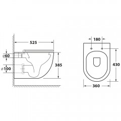 Унитаз подвесной OWL Wave Cirkel-H OWLT190801 безободковый
