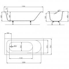 Ванна чугунная OWL Roxen 170x70 OWLIB191102