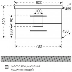 Комплект мебели СаНта Венера 80 дуб адриатика