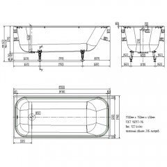 Ванна чугунная Wotte Start 170x75