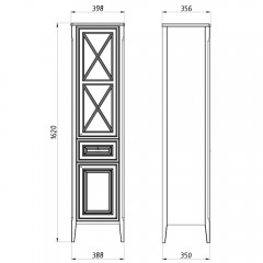 Пенал ASB-Woodline Монте 40 бежевый массив ясеня
