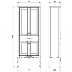Пенал ASB-Woodline Модерн 60 рошфор массив ясеня