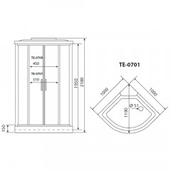 Душевая кабина Timo eco TE-0701 P
