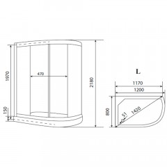 Душевая кабина Timo eco TE-0702 P L