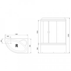 Душевая кабина Royal Bath RB140ALP-C R