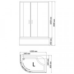 Душевой угол Bandhours Ace 812 L 120x80
