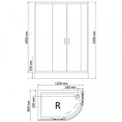 Душевой угол Bandhours Alba-2 R 120x80