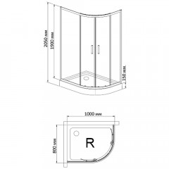 Душевой угол Bandhours Anis 810 R 100x80
