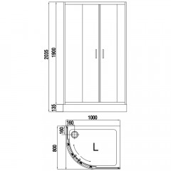 Душевой угол Bandhours Tulip 810 L 100x80