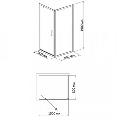 Душевое ограждение Bandhours Frenk/Side-Glass 810 100x80