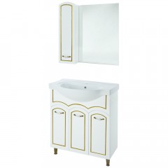 Тумба под раковину Bellezza Амелия 80 белый патина золото