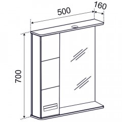 Зеркало-шкаф Emmy Монтана 50 L mont50mir1-l