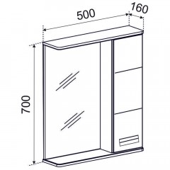 Зеркало-шкаф Emmy Монтана 50 R mont50mir1-r