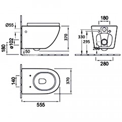 Инсталляция Grohe Rapid SL 38772001 + унитаз Esbano Garcia matt grey безободковый с сиденьем
