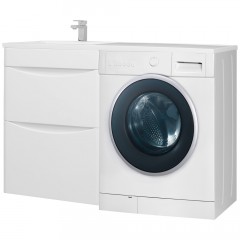 Тумба с раковиной Bellezza Олиссия 120 L белый (два ящика)