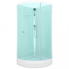Душевая кабина Domani-Spa Simple 99 без крыши белые стенки/матовое стекло DS01ESm99LWM00
