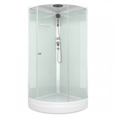 Душевая кабина Domani-Spa Simple 99 с крышей белые стенки/прозрачное стекло DS01Sm99LWCl00