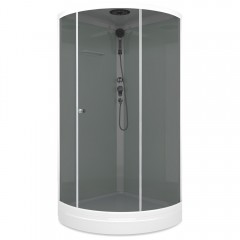 Душевая кабина Domani-Spa Simple 99 с крышей белые стенки/тонированное стекло DS01Sm99LWT00