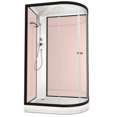 Душевая кабина Domani-Spa Delight 128 L розовые стенки/прозрачное стекло DS01D128LLPcCl00