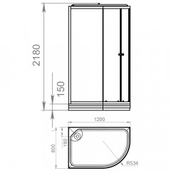 Душевая кабина Domani-Spa Delight 128 L розовые стенки/прозрачное стекло DS01D128LLPcCl00